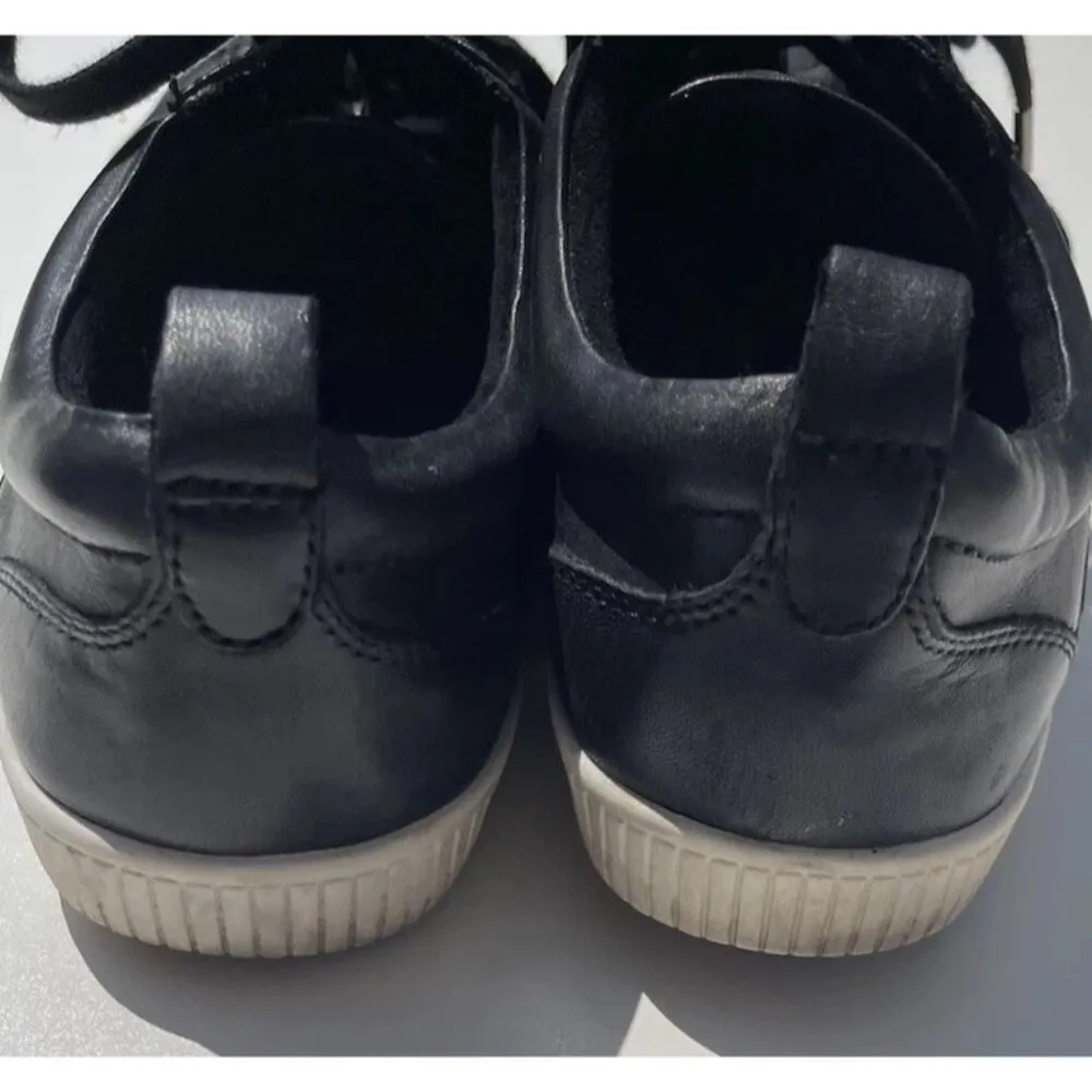 Earth Shoes Women’s 10 Desire Leather Casual TANGOR Sneakers Black Low Lace Up - Image 11