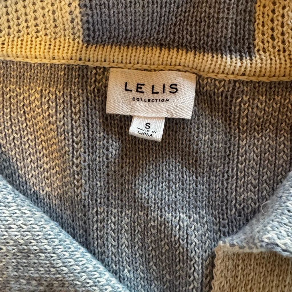 Le Lis Blue and Cream Knit Sweater - Image 2