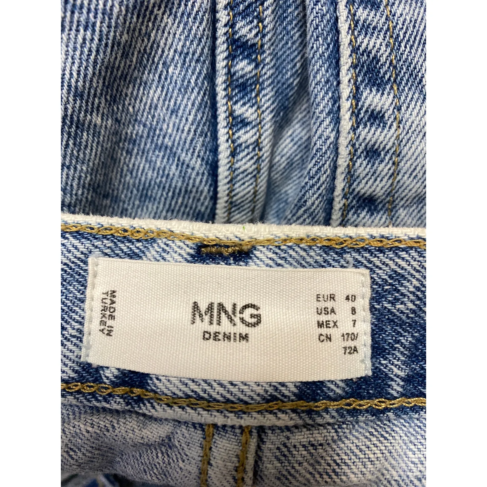 MNG Mango Women's Blue Light Wash High Rise Straight Leg Denim Jeans Size 8 - Image 4
