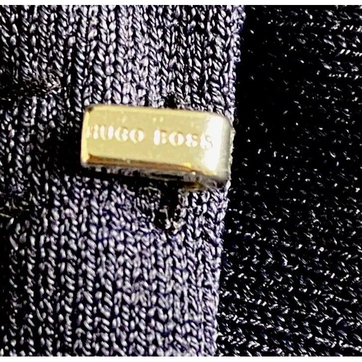 Hugo Boss Navy Cropped Open 4 Hook Clasp Bottom Professional Cardigan Sweater -M - Image 6