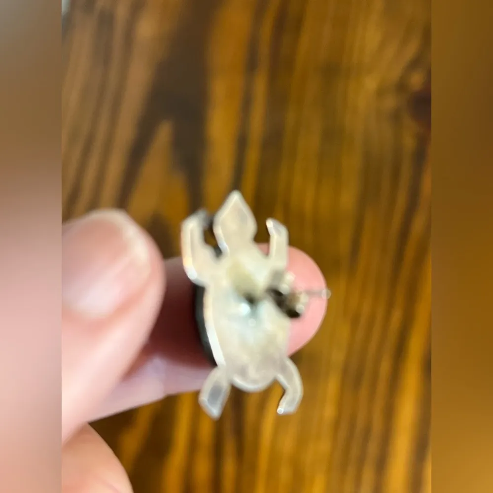 Vintage Sterling Silver and Black Turtle Earrings
Navajo black turtle post back - Image 3