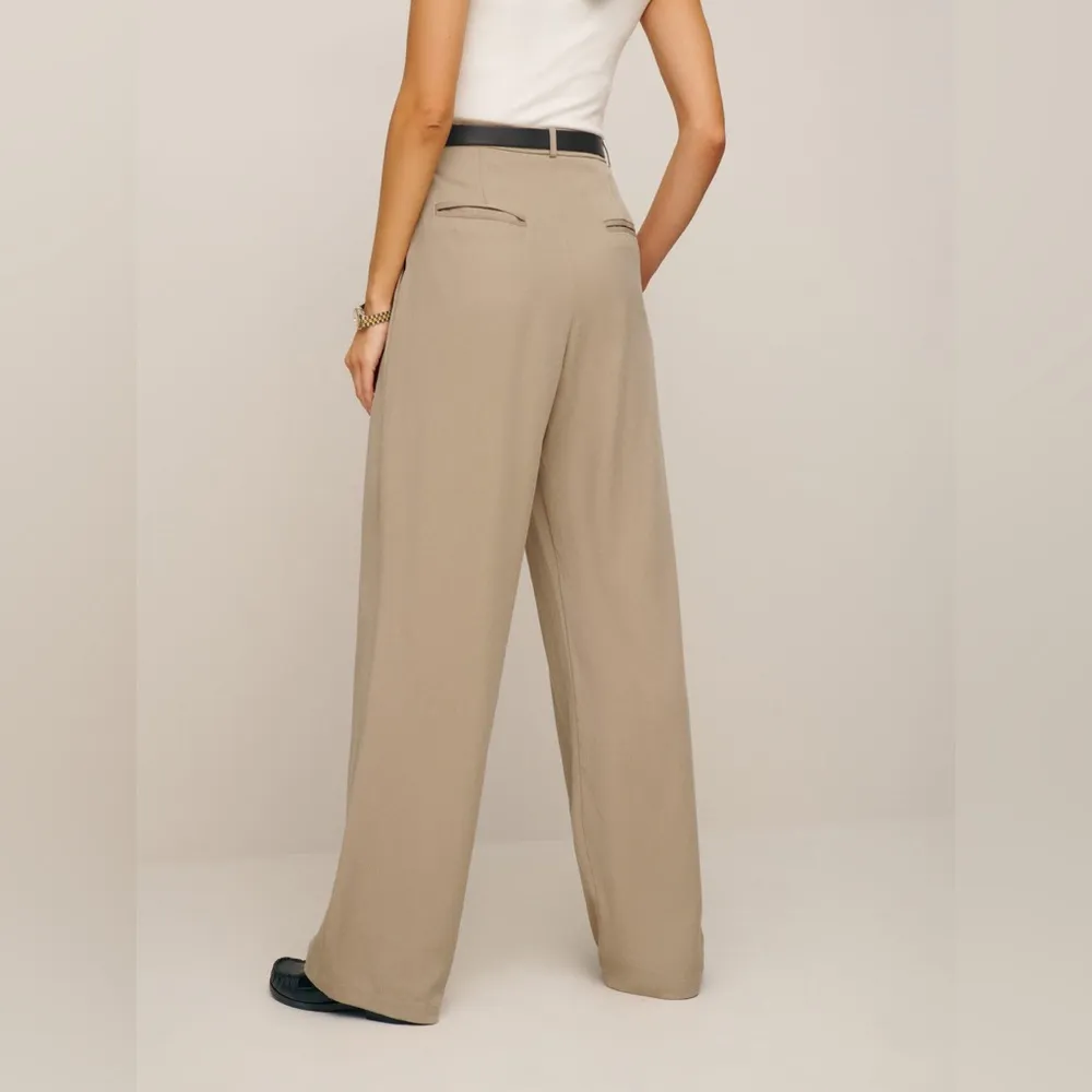 REFORMATION Mason Pant In Khaki - Image 2