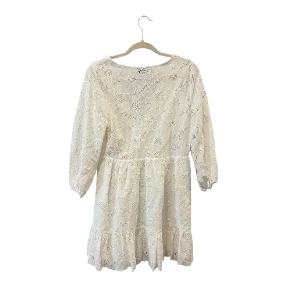 Milly Brielle Eyelet Dress in Ecru Size 6 - Image 5