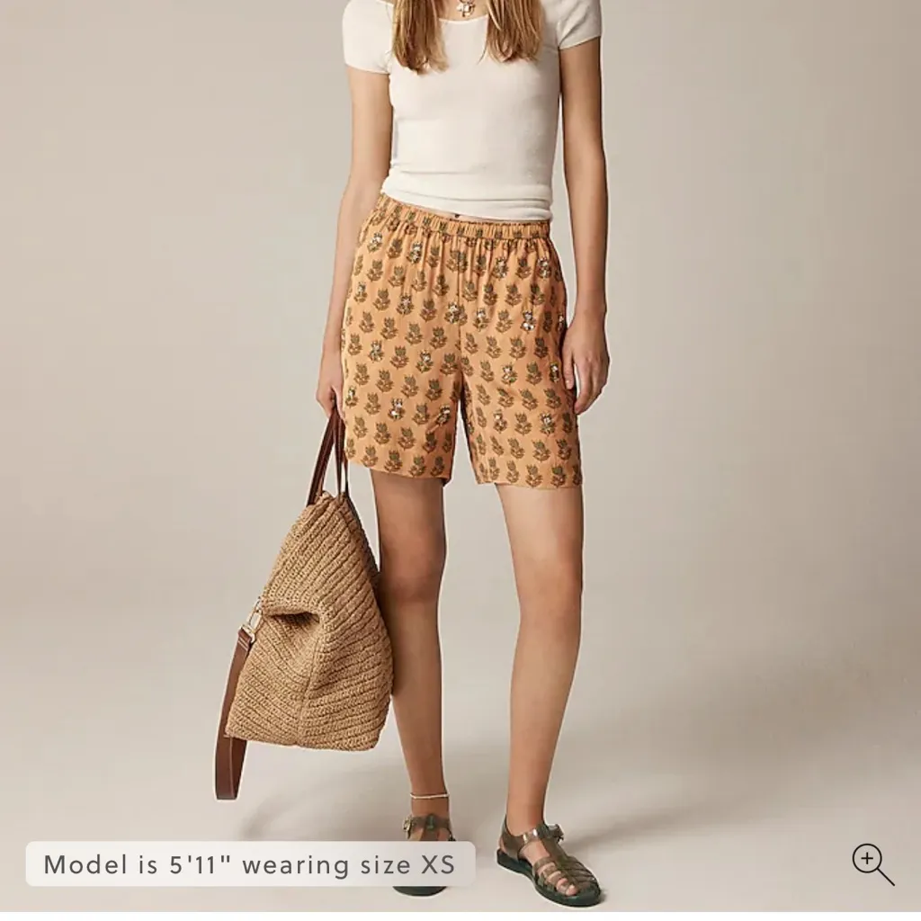 J Crew Stratus Embellished Short in Tonal Tulip Block Print - Image 2