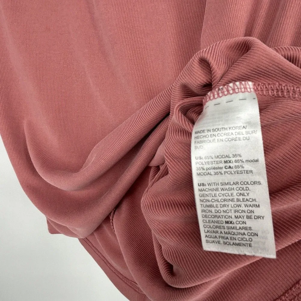 Chicos 0 Size S Sandwashed Beaded Tunic Pink Ribbed 3/4 Dolman Sleeves Boat Neck - Image 12