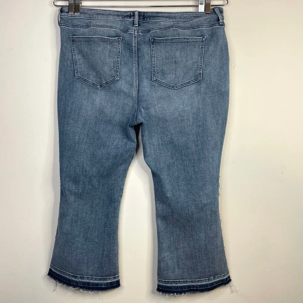 NYDJ Fiona Slim Ankle Crop Flare Tummy Tuck Shadow Stripe Jeans Womens 20W 20 W - Image 7