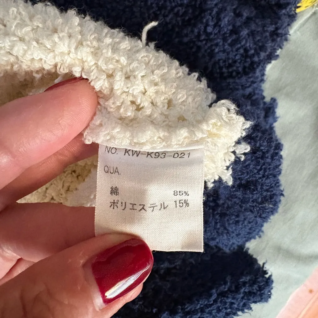 KIIT Cream and‎ Navy Japanese Cardigan Sweater Cotton Blend Size EST. Medium Blue - Image 6