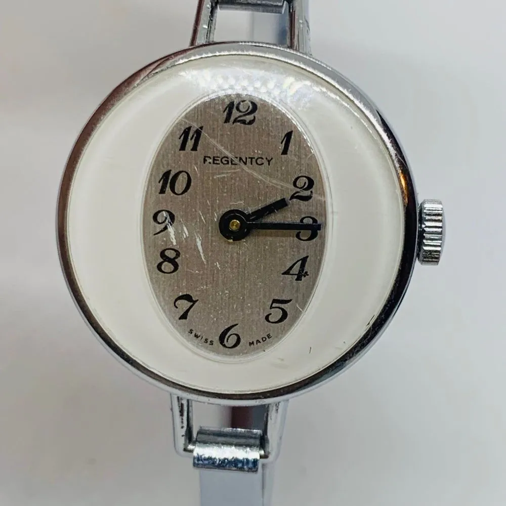 Regentcy wind up Swiss made women watch 25mm size 7" works good - Image 2