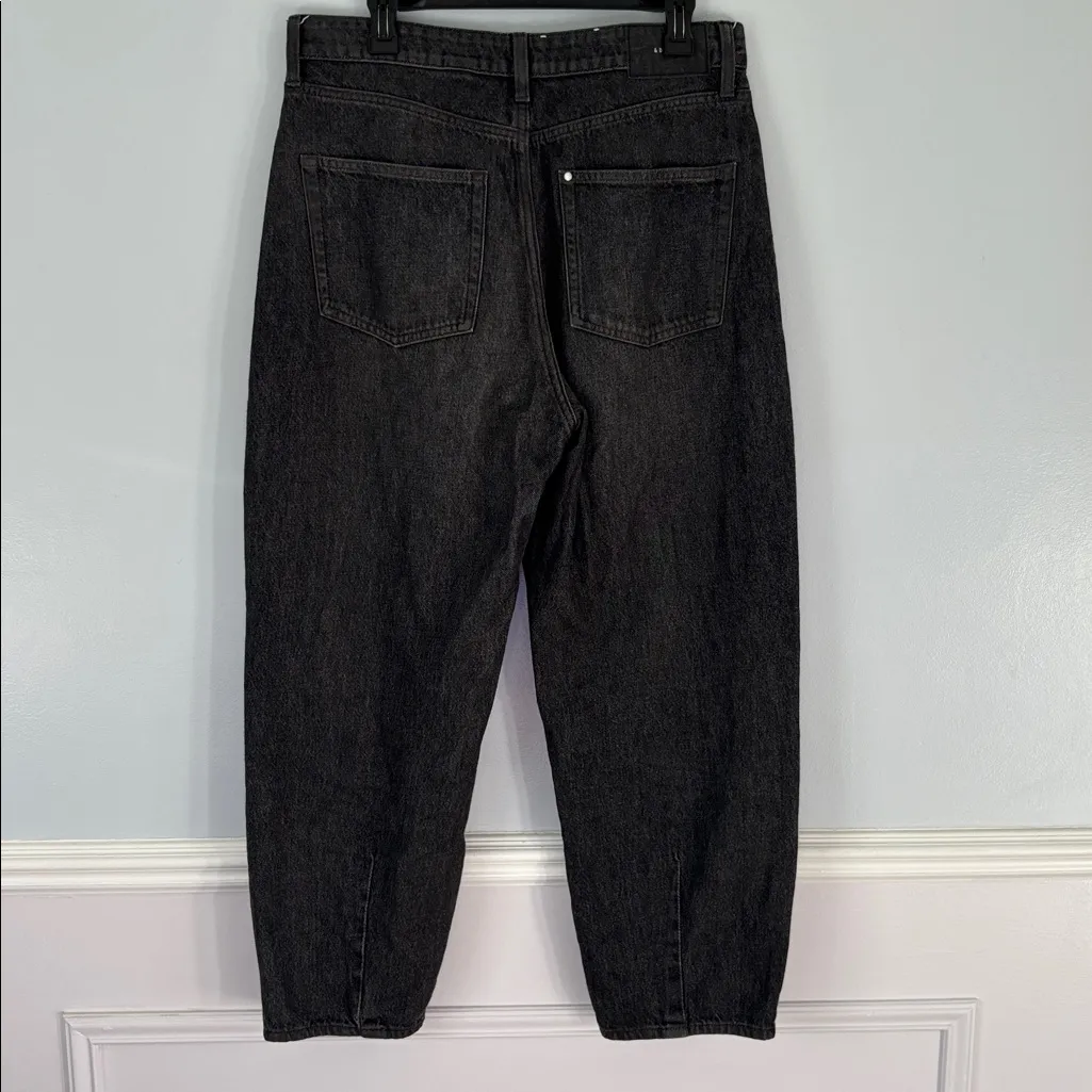 &Denim H&M Barrel Loose Fit High Waist Size 8 Black Balloon Oversized Casual 90s - Image 8