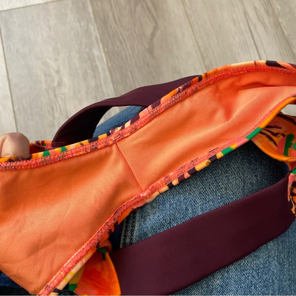 Animal Print Bikni high rise cheeky womens Orange (small) icon swim bright beach - Image 4