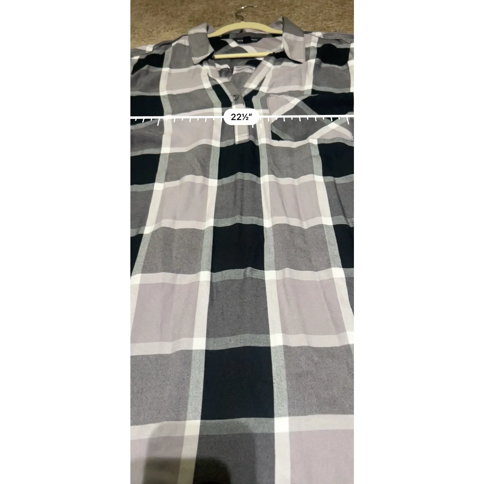Rock & Republic Plaid Shirt Dress Black & White Women’s Xl - Image 4