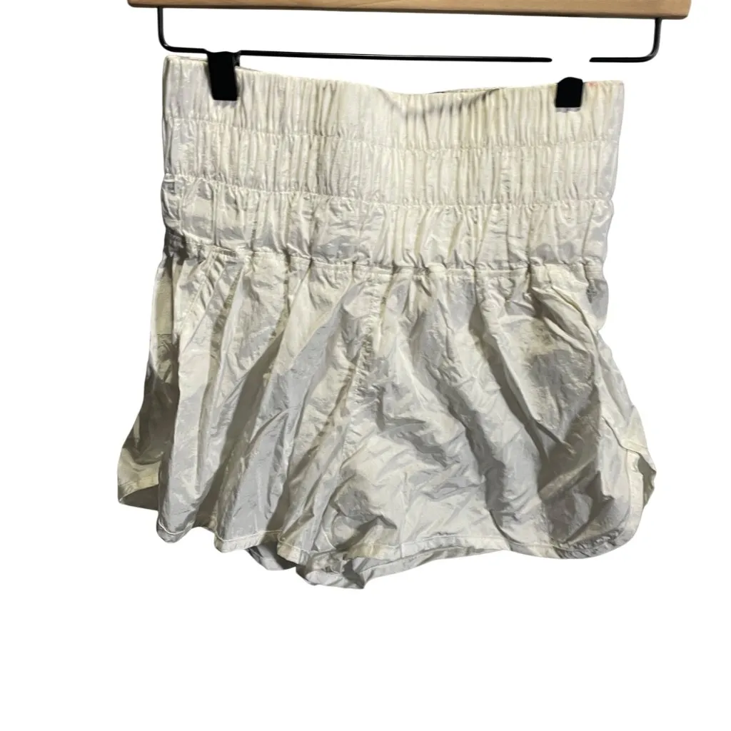 FP Movement White Smocked Waist Athletic Skort Lined Nylon Blend M Size M - Image 2