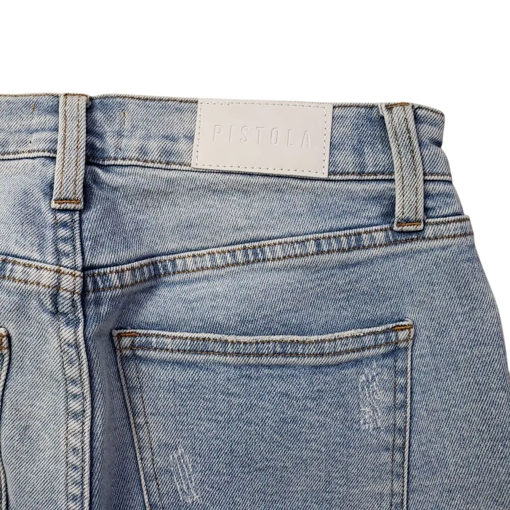 Pistola Lennon Bootcut Jeans Womens 27 Denim High Rise Distressed Fray Hem Crop - Image 11