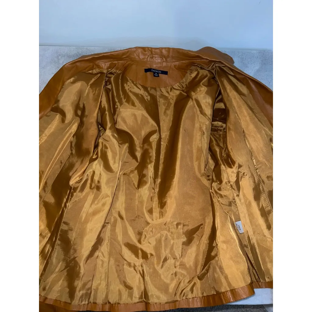 Women's Caramel Brown Leather Jacket Size 14 - Image 6