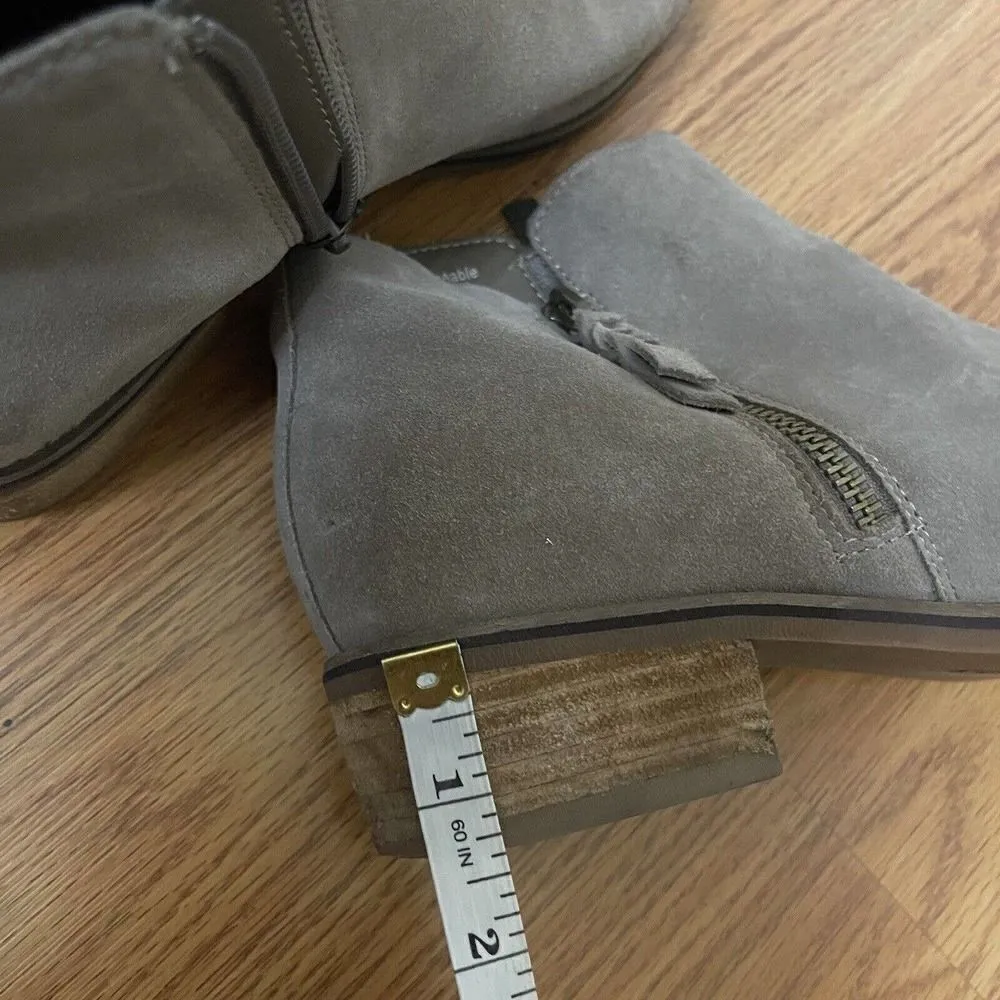 BLONDO neutral suede leather tan side zip waterproof ankle boots size US 9.5 - Image 8