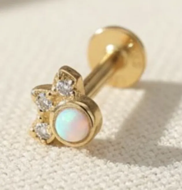 925 Micro Angel SINGLE Opal Earring - Image 2