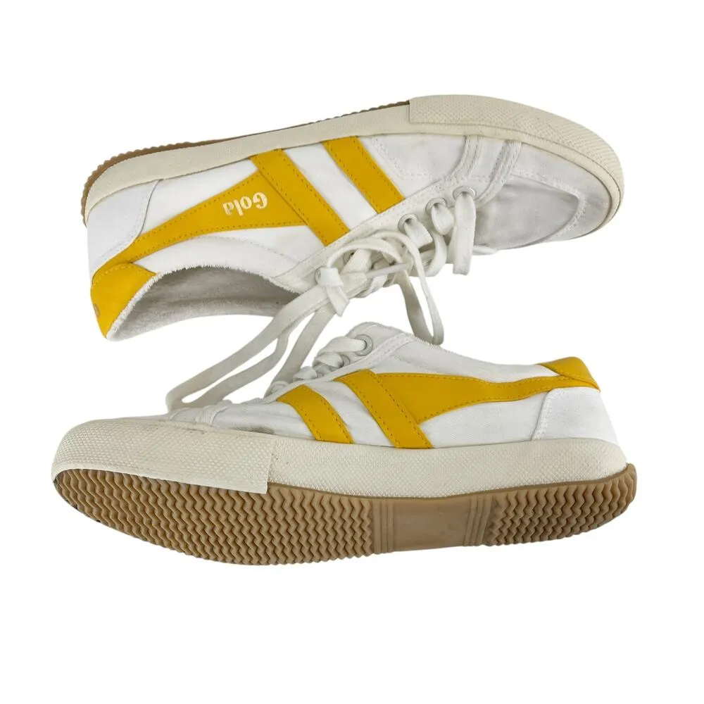 Gola Stratus Sneaker Vegan Leather Off White & Sun Yellow Size 8 - Image 4
