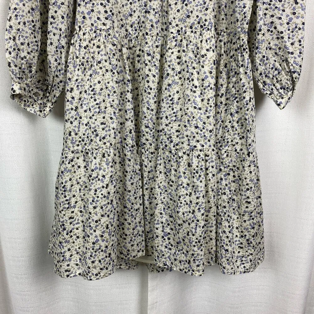 Rails Blue Floral Watercolor Buds Pippa Puff Sleeve Mini Dress Sz.M NWT - Image 14