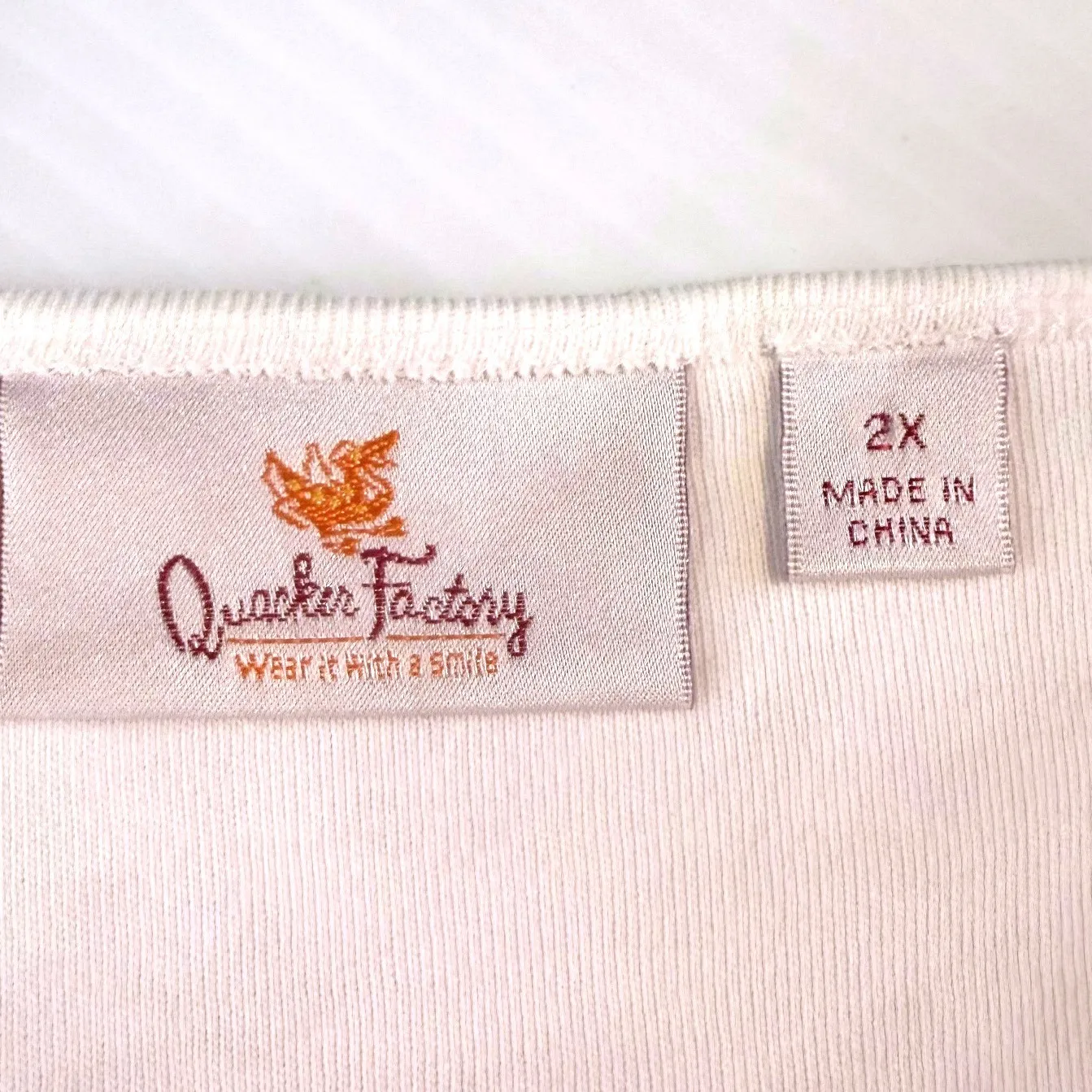 Quaker Factory Womens 2X White Bee Heart Embroidered 3/4 Sleeve Top - Image 5