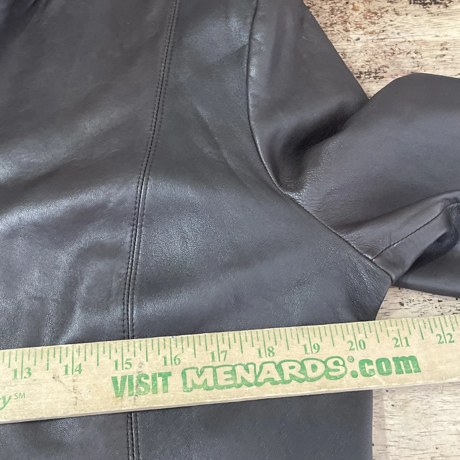 Cole Haan Brown Wing Collar Long Sleeve Genuine Lambskin Leather Moto Jacket M - Image 5