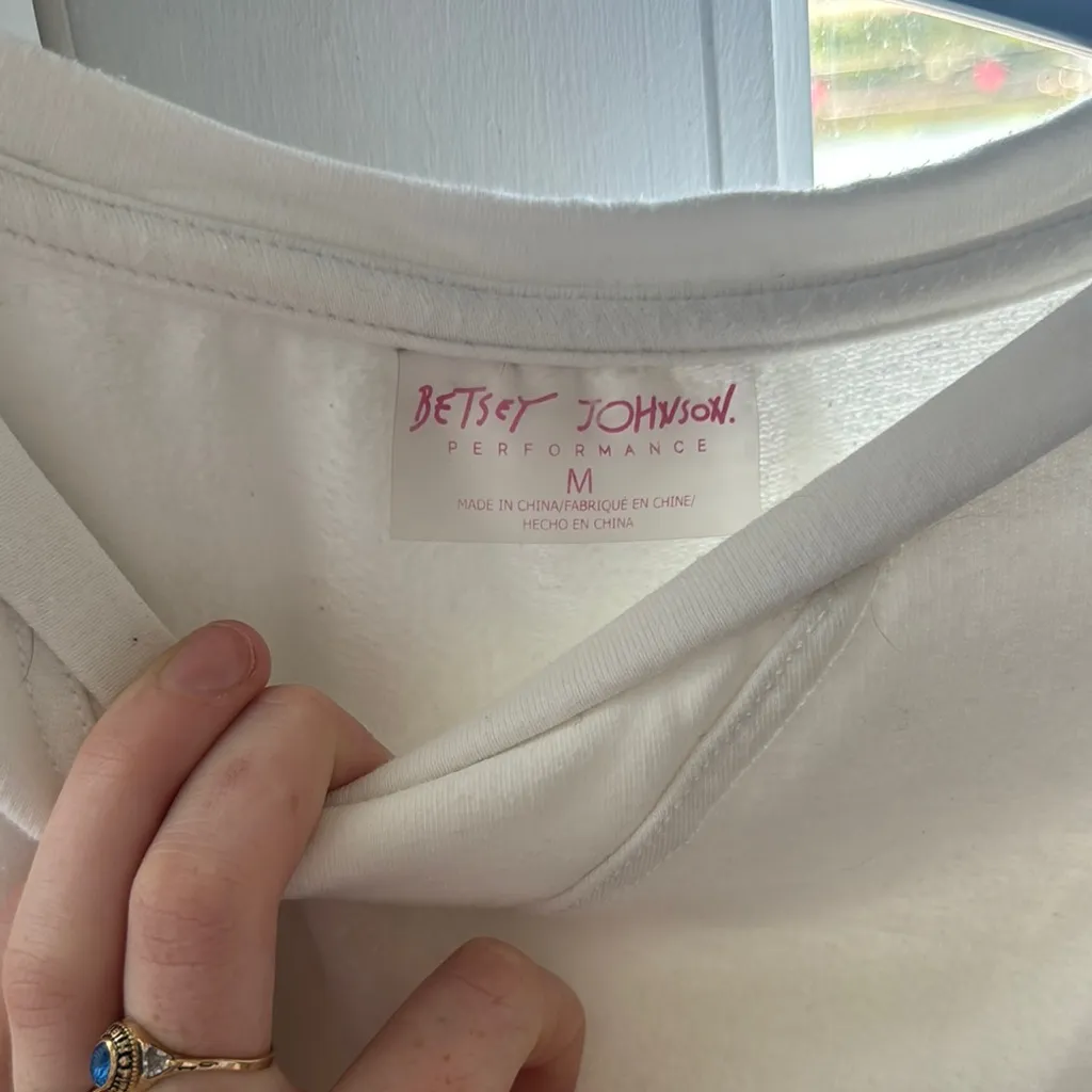 White Cropped Sweatshirt - Image 2