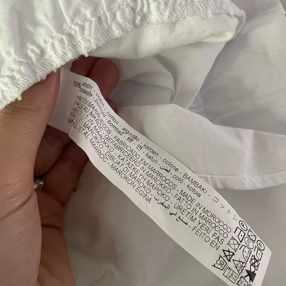 NWOT ZARA White Cotton Ruffle Oxford Dress size Medium - Image 9