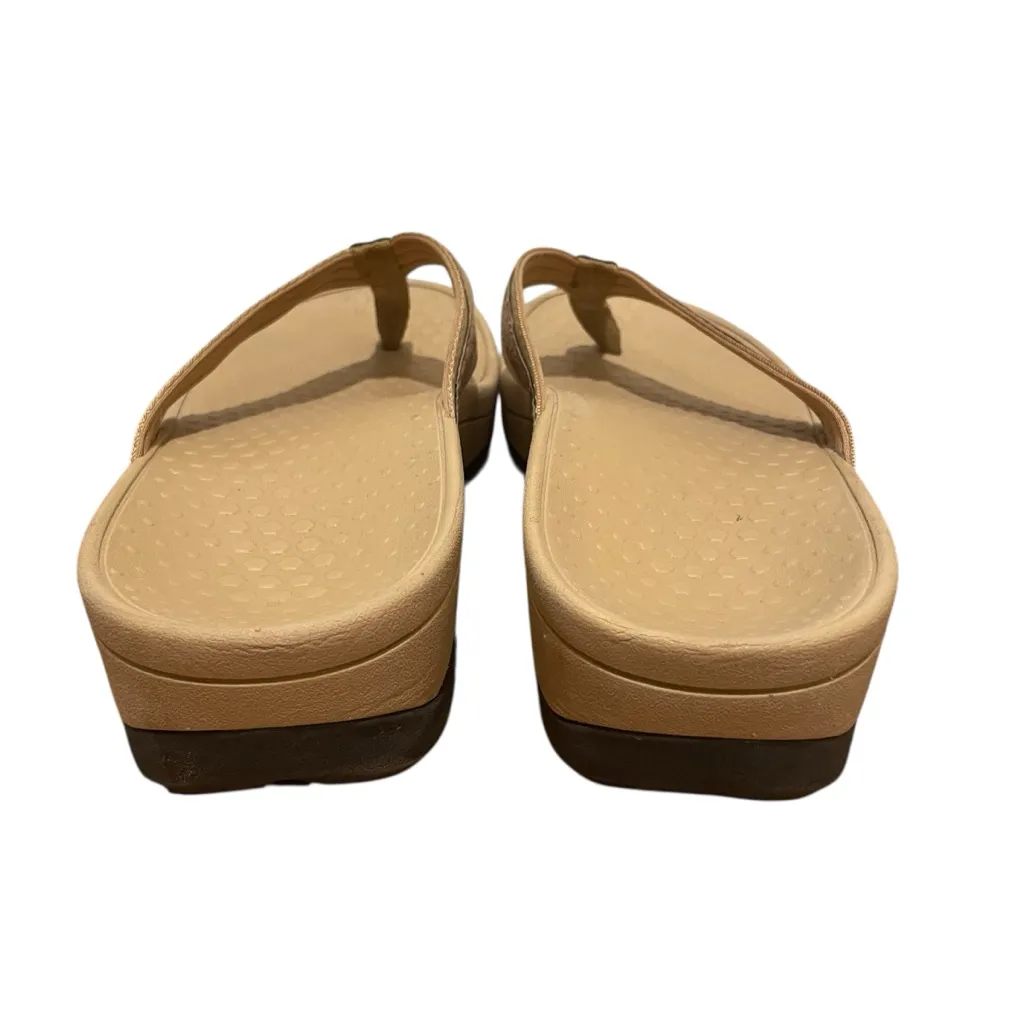 WHITIN Cork Strap Wedge Flip Flop Sandals Tan Women’s Size 37 7 Brown - Image 8
