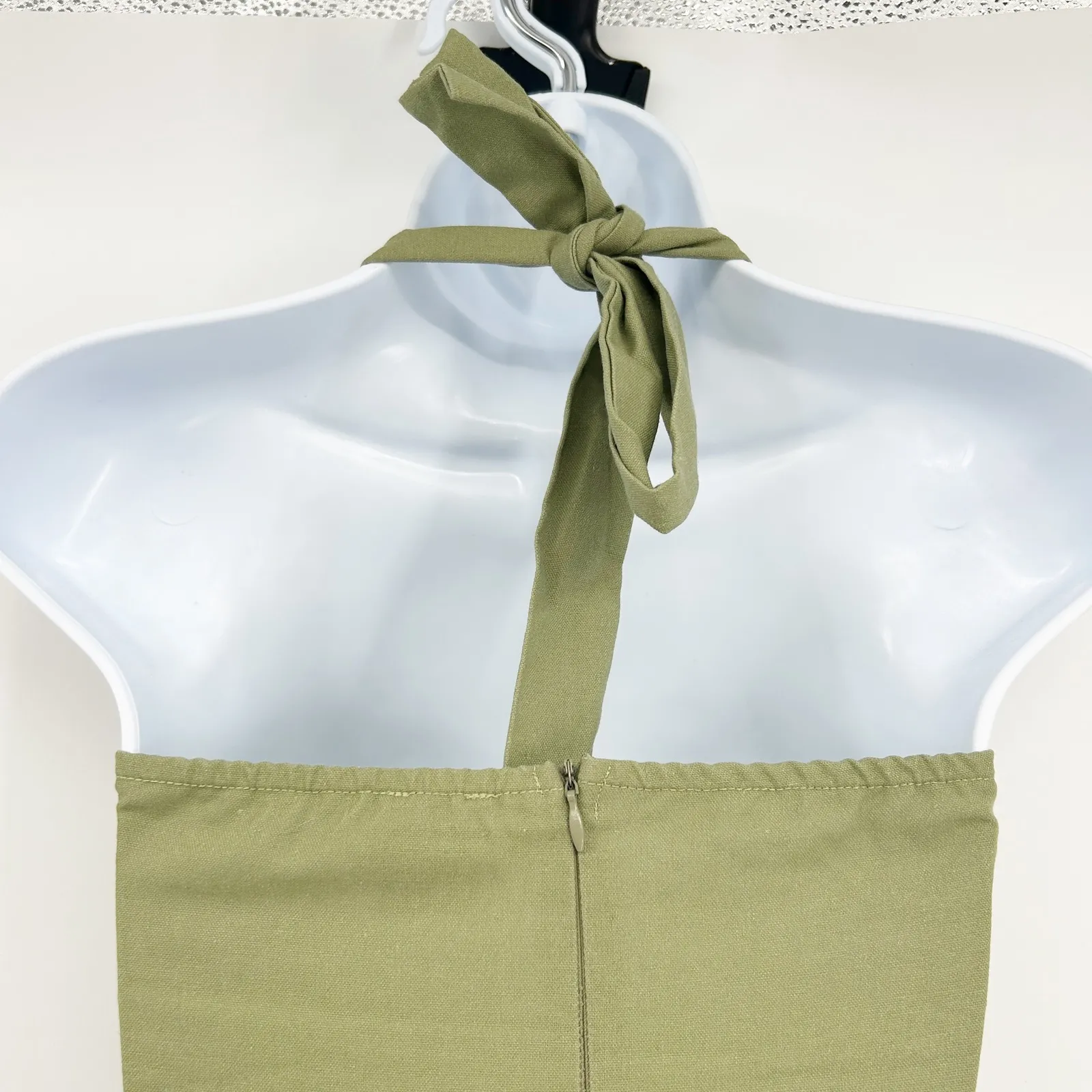 Princess Polly Womens Halter Corset Cotton Linen Blend Lyle Mini Dress Size 2 - Image 6