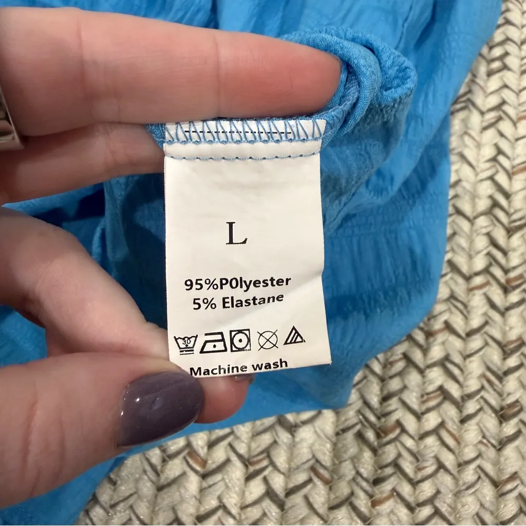 Unbranded Blue Twist Front Romper Size L - Image 5