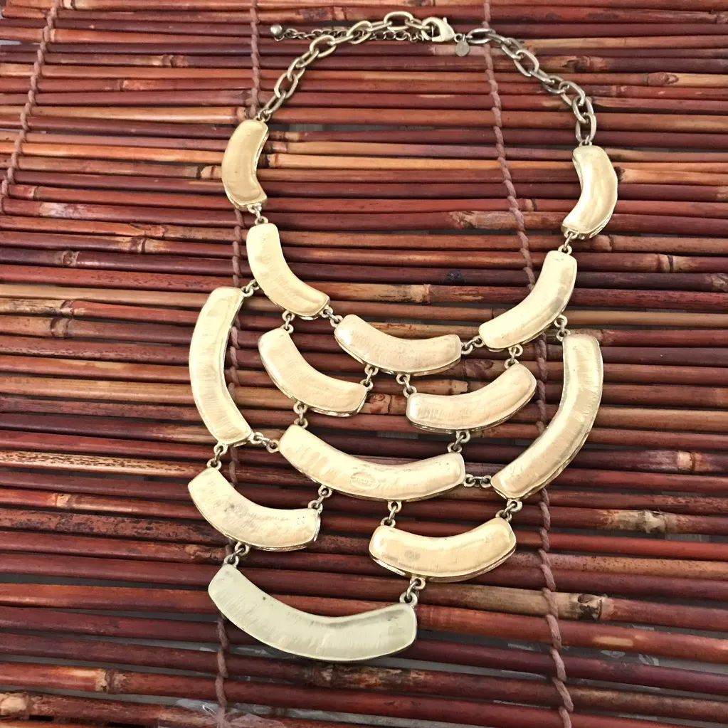 Chico’s Gold Tone Outrageous Bibb Necklace - Image 4