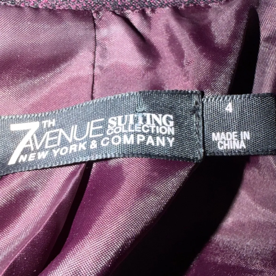 7th Avenue Collection New York & Company Women's maroon Blazer Size 4 Purple - Image 3