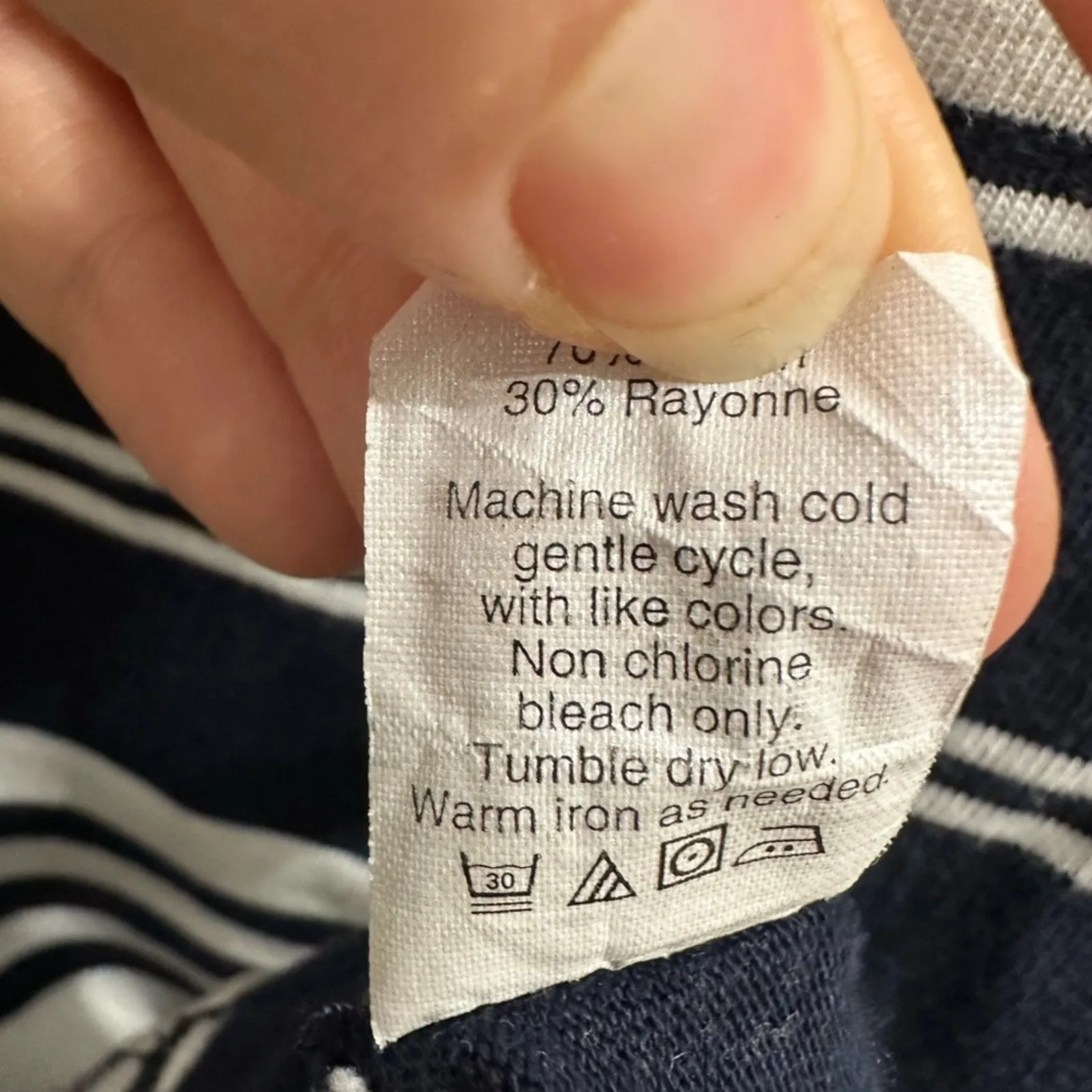 J. Crew Striped Navy & White Rope Macramé Neckline Shirt J.Crew Nautical  XS - Image 9