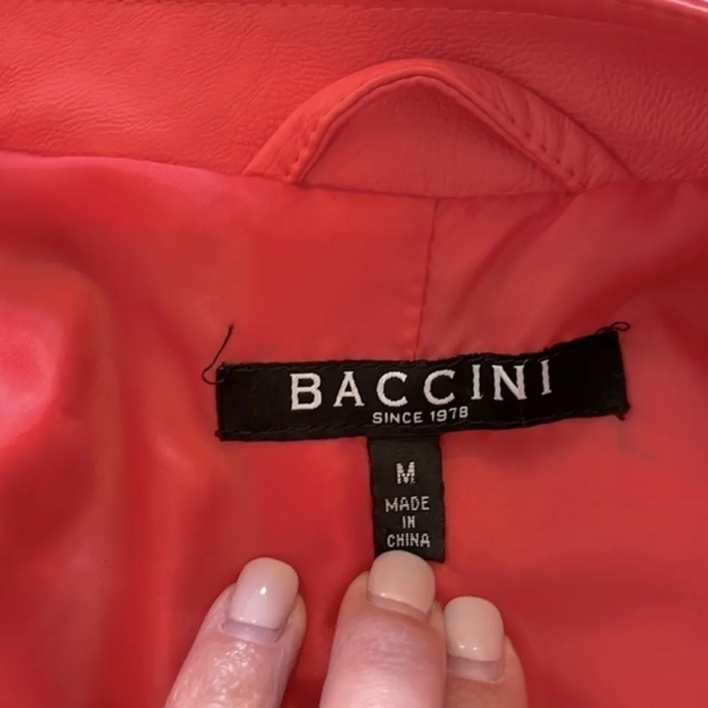 Baccini Coral Faux Leather Zip Up Moto Jacket - Image 6
