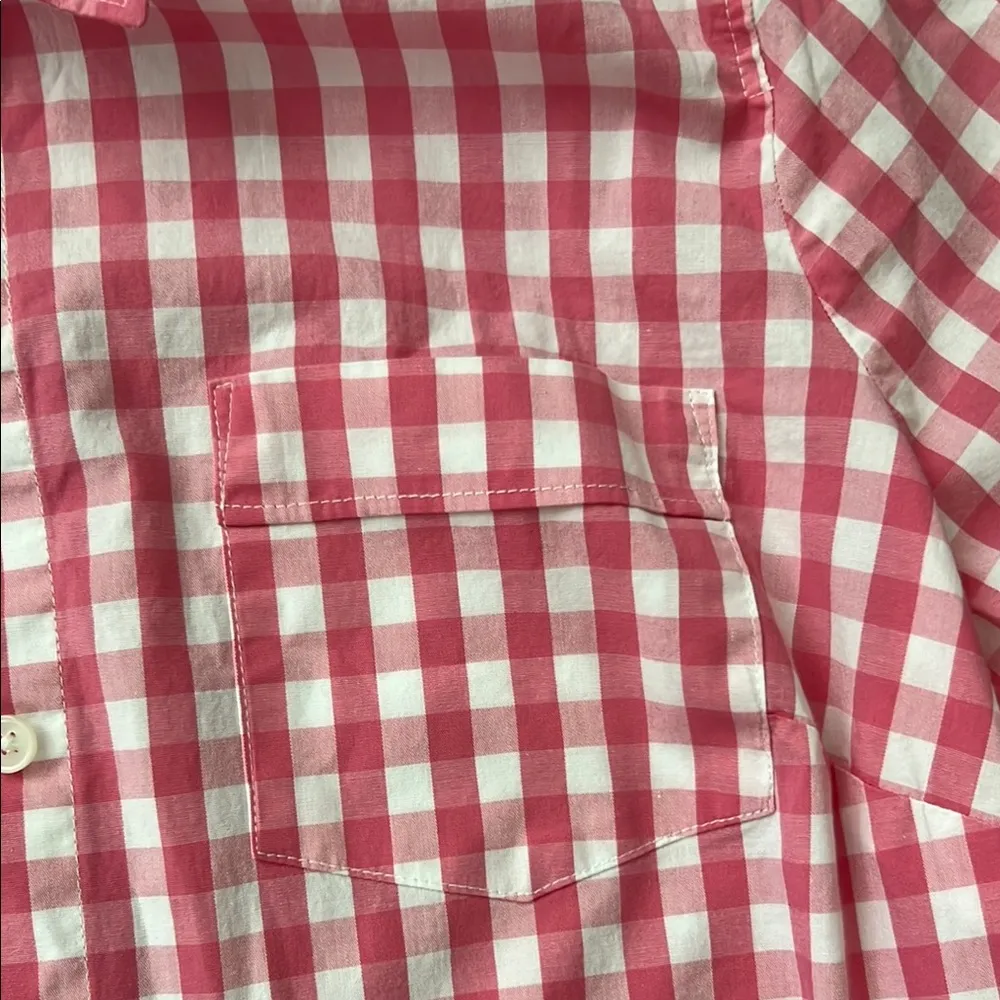 J. Crew Pink and White Casual Button Down Shirt - Image 3