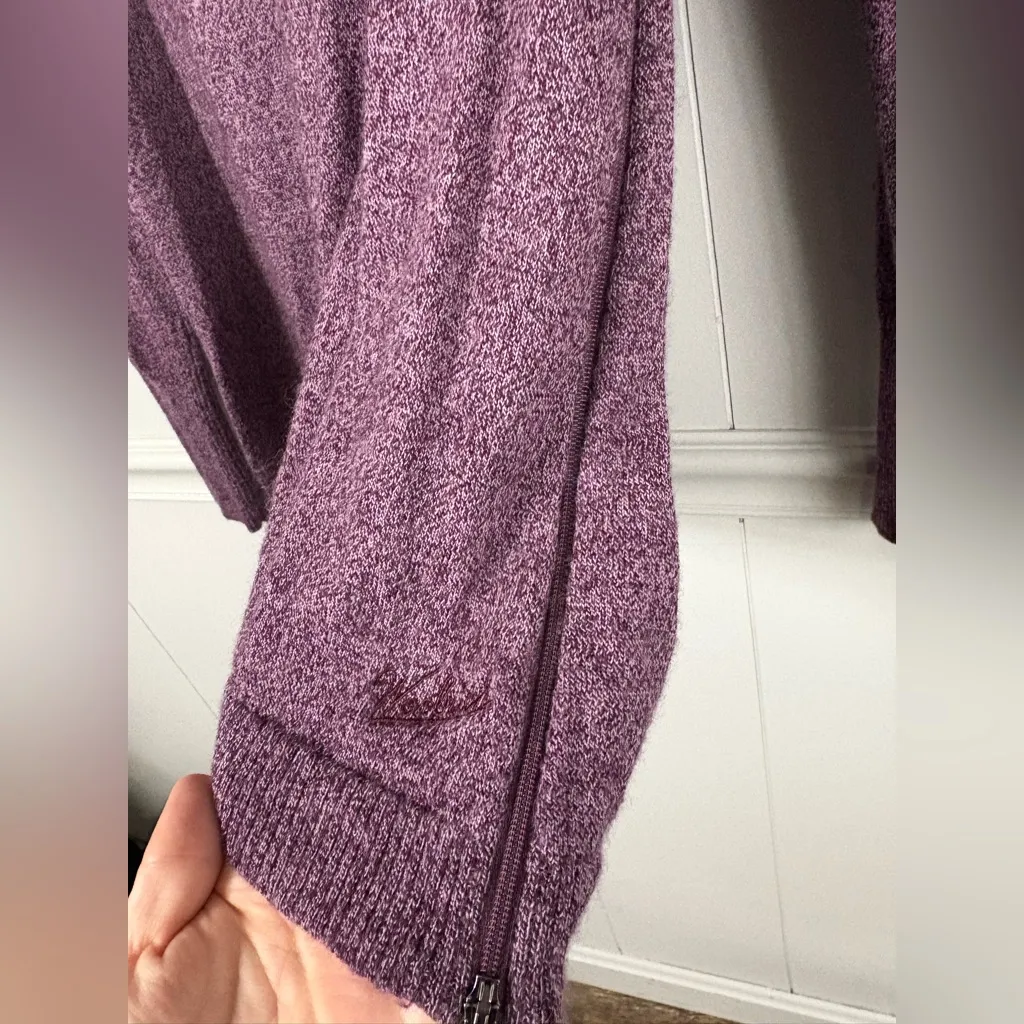 Woolrich Wool Blend Cowl Neck Purple Long Sleeve Shirt Large Winter Baselayer - Image 3