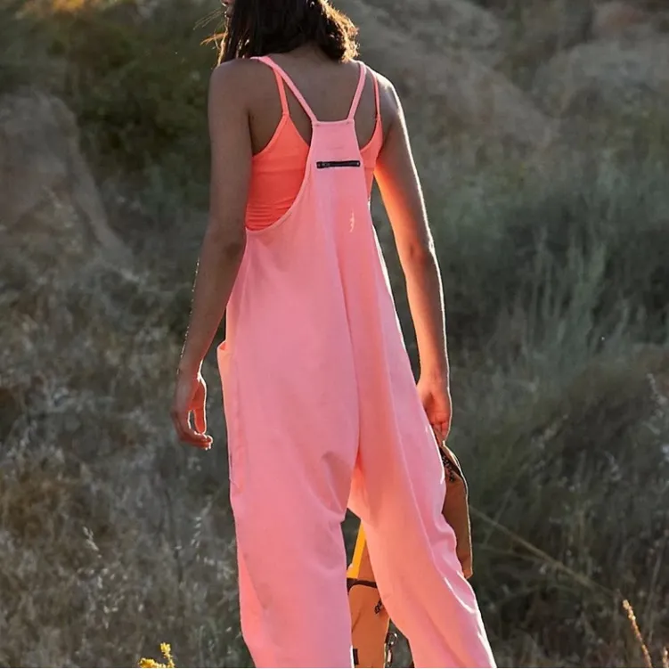 Free People Hot Shot Onesie In Hibiscus pink NEW XL romper jumpsuit - Image 3