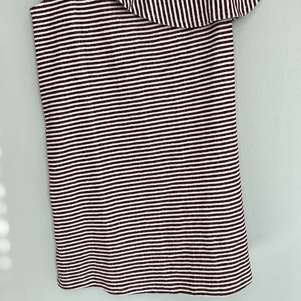 NWT Loft One shoulder Ruffle striped summer dress size small - Image 5