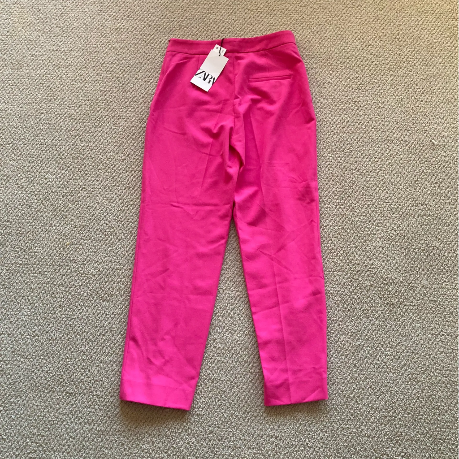 NEW ZARA Hot Pink Tailored Pants Trousers Size Small Straight Leg High Rise NWT - Image 9