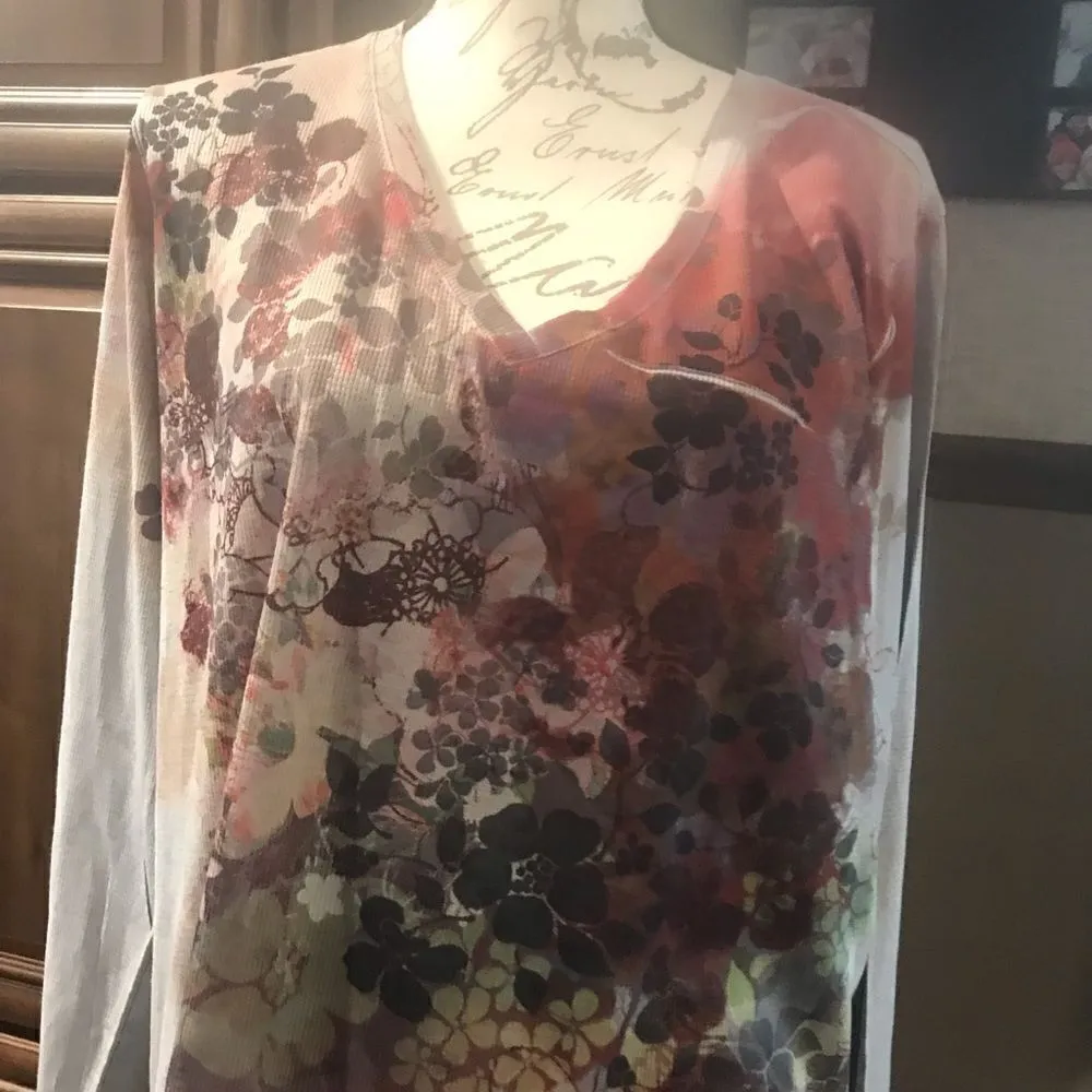 Appropriate Behavior Women's Floral Blouse Size 3X Brown - Image 12