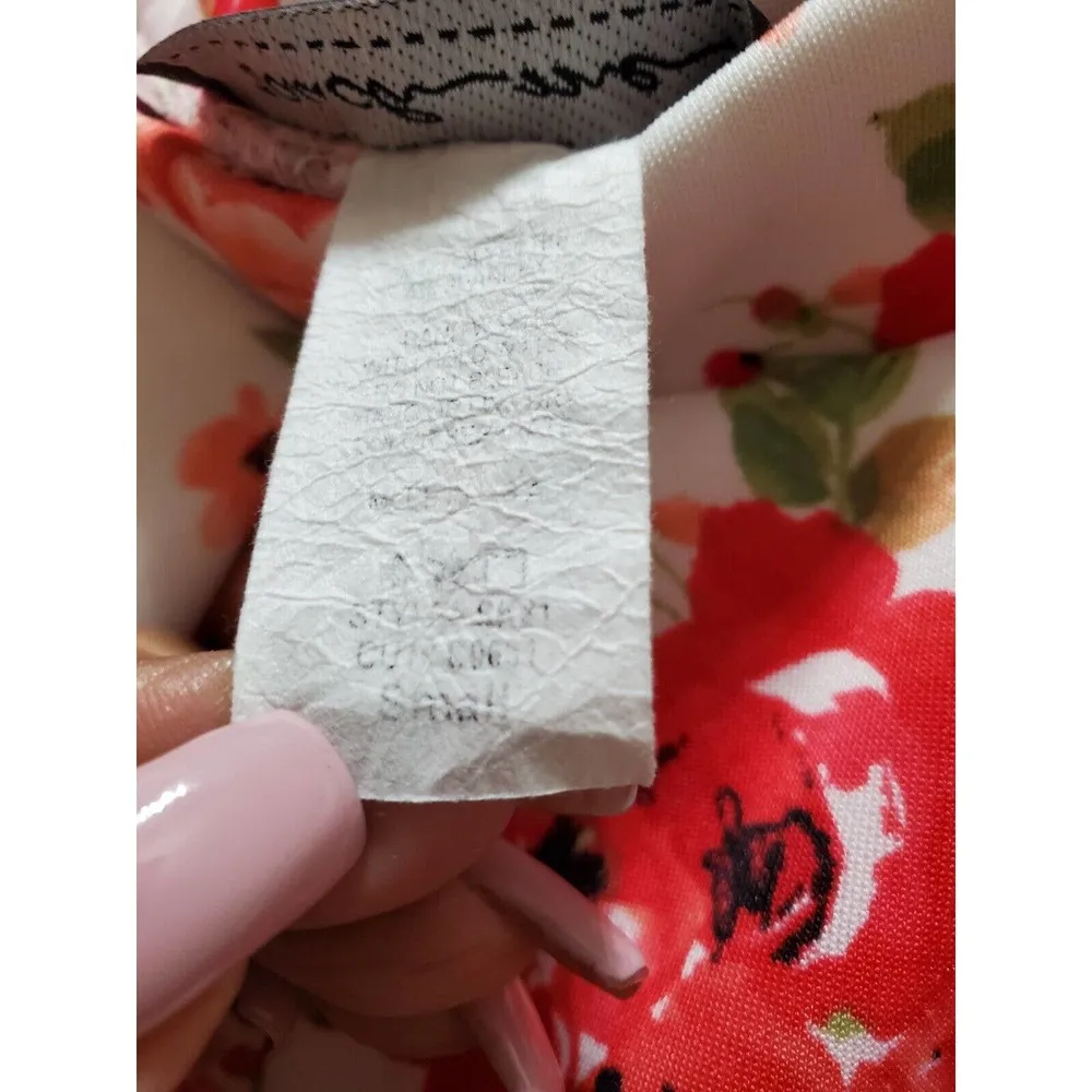 Touch Me Women's White Floral Polyester A-Line Casual Knee Length Skirt Size S - Image 7