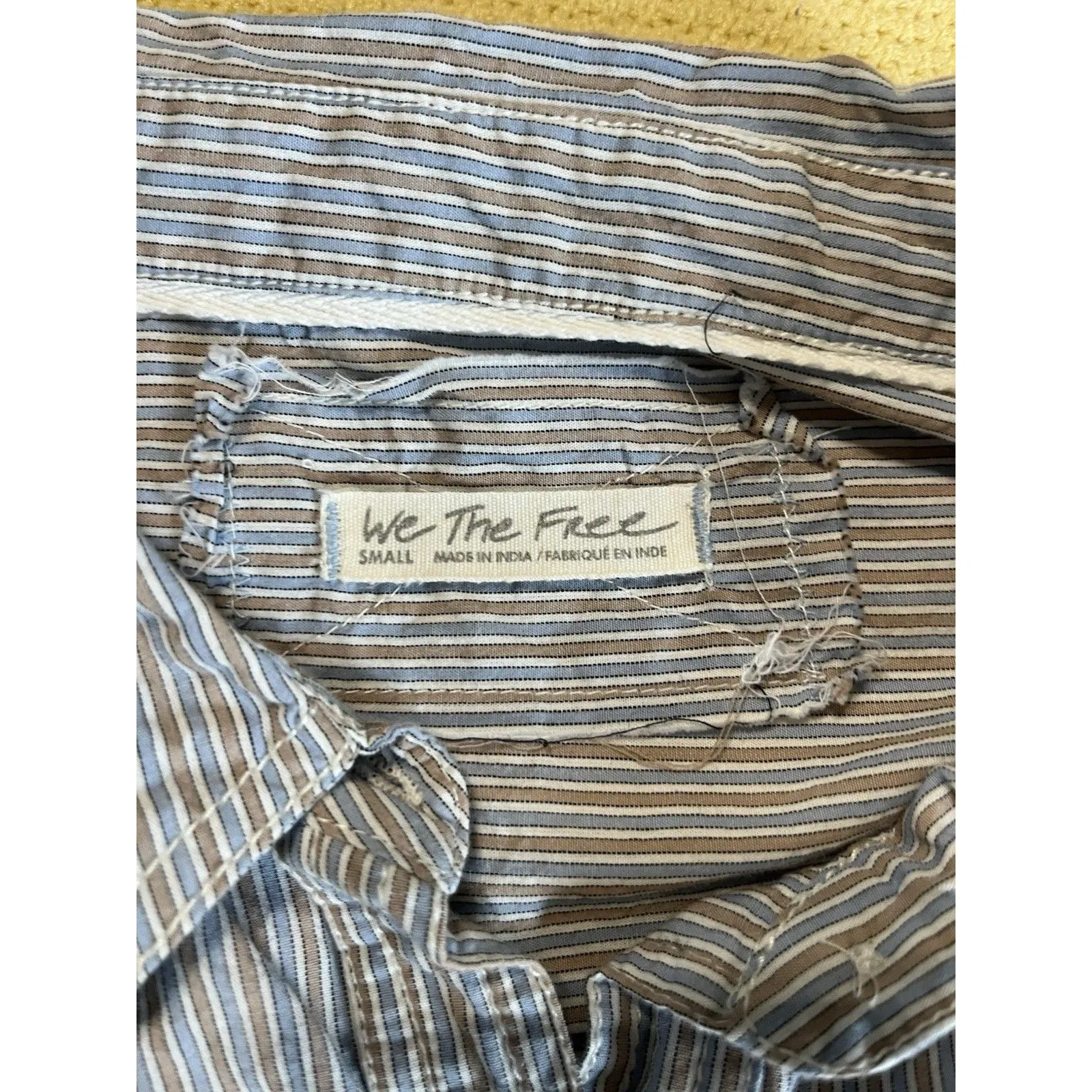 Free People We The Free Cassie Stripe Top S Women Casual Buttondown Crop - Image 6