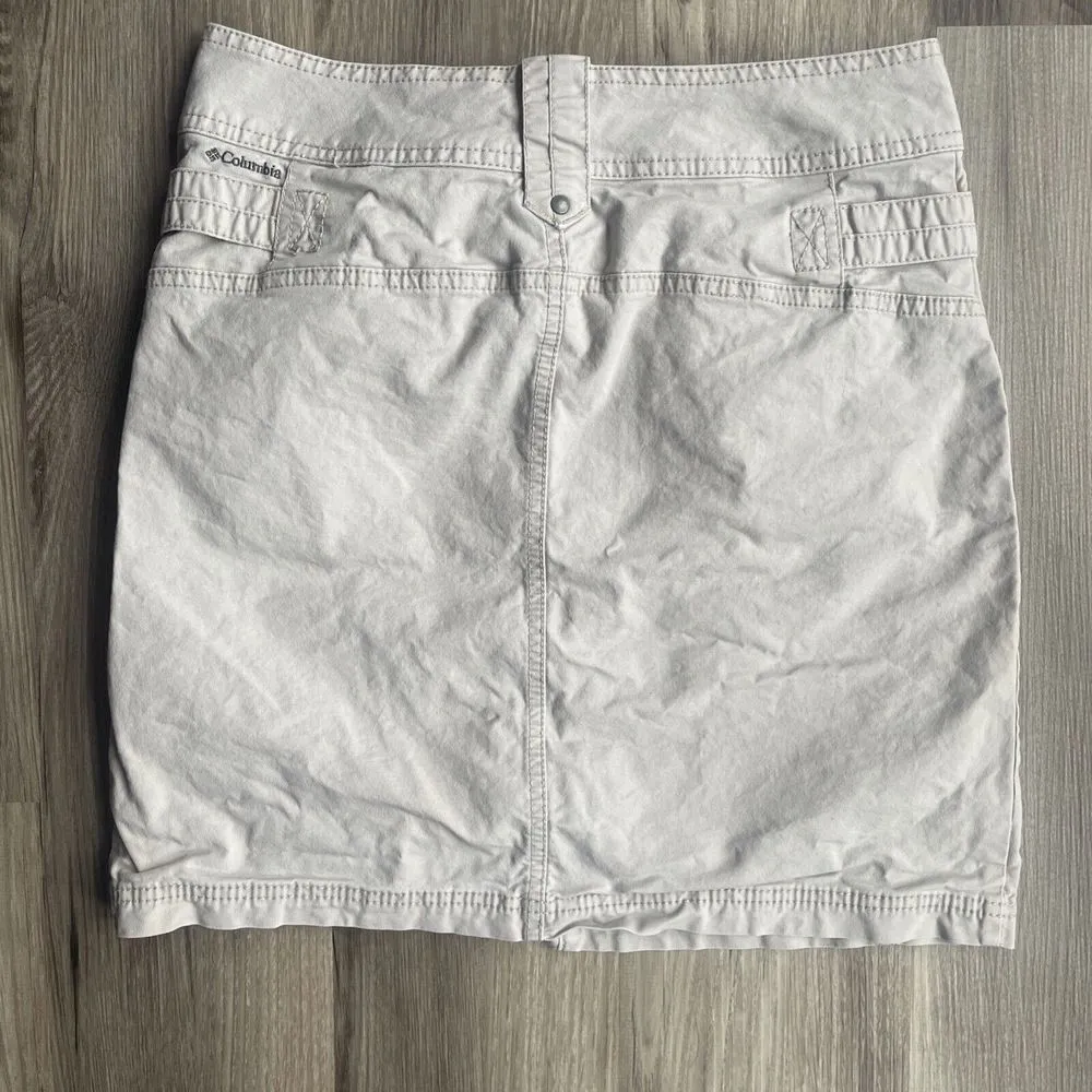 Columbia Skirt Womens 4 Brown Khaki Midi Snap‎ Closure Pockets Outdoors Y2K - Image 6