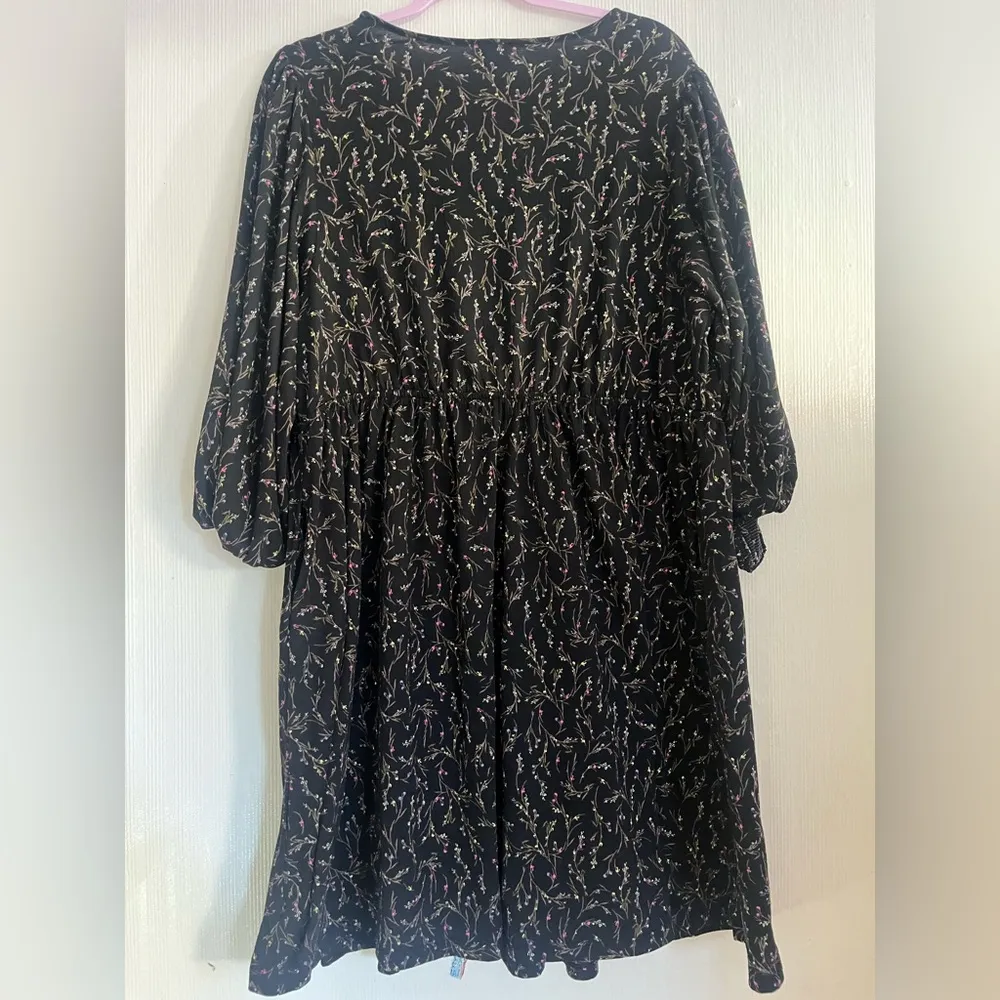 Ava & Viv Black Floral Long Sleeve Dress - Image 5