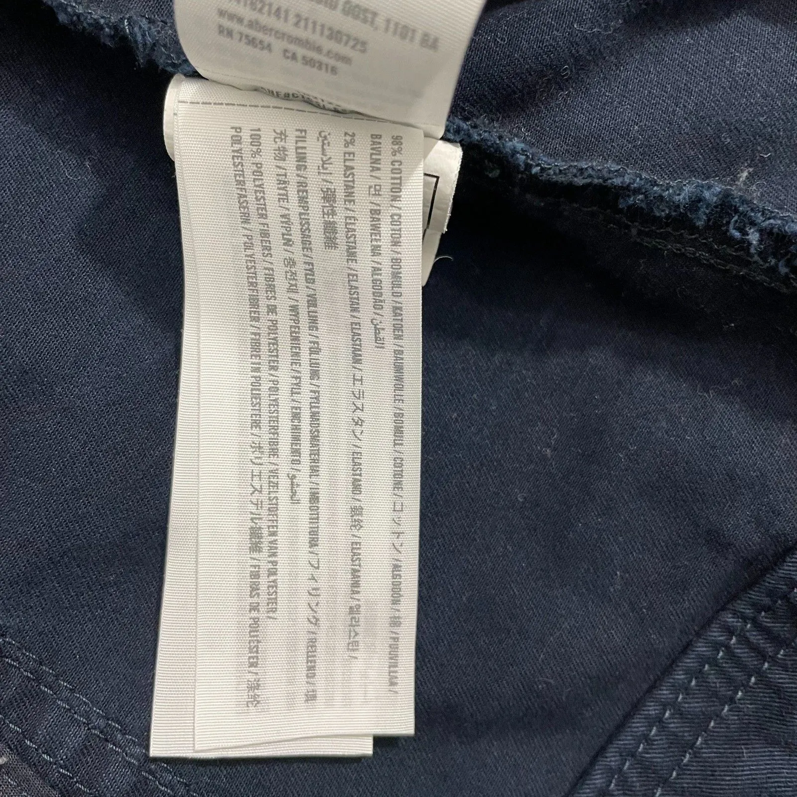 Abercrombie & Fitch Utility Jacket Women S Navy Field Cropped Y2K Full Zip - Image 7