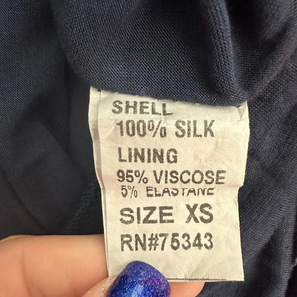 Prontomoda Giusy 100% Silk Blue Ombre Sleeveless Flowy Mini Dress Size XS NEW - Image 3