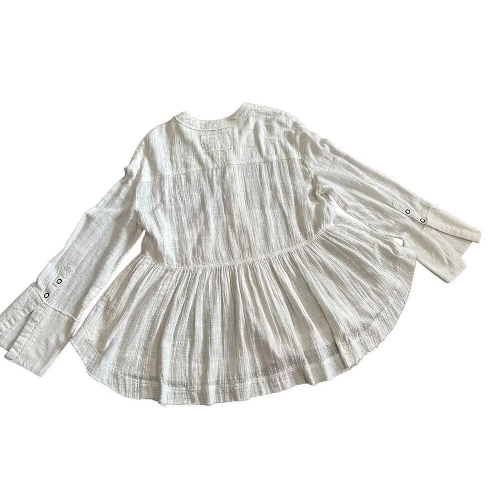 NEW Free People Miles Away Babydoll Top in White sz S - Image 5