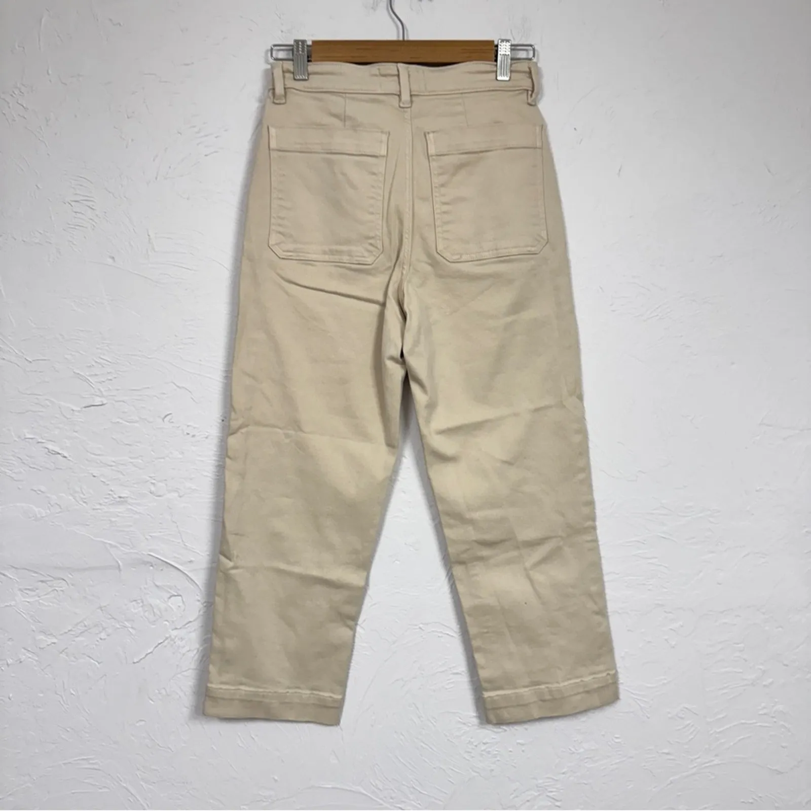 Everlane Tan Wide Leg Cropped Jeans Womens 2 Casual High Rise Classic Preppy - Image 6