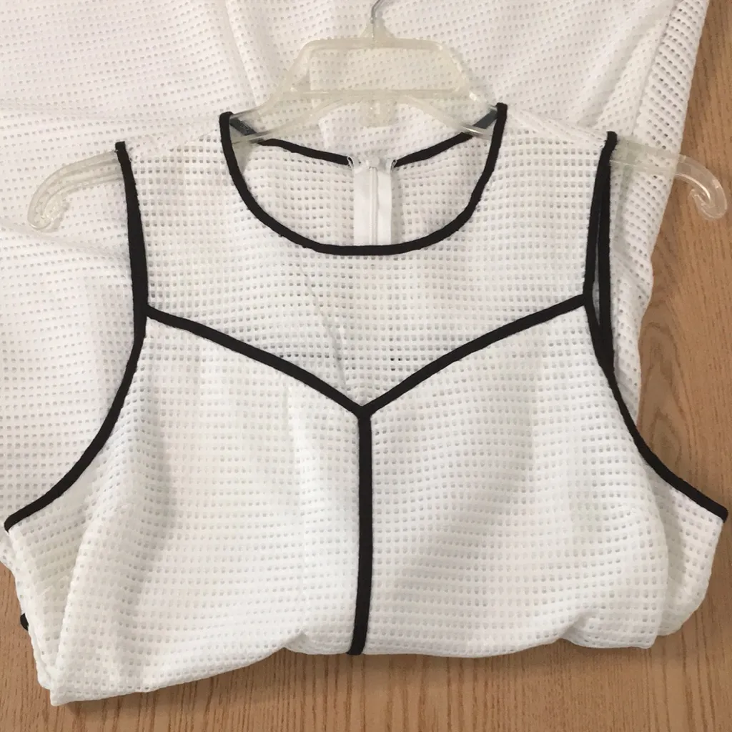 New Women’s Bleuh Ciel Midi Dress Stretchy Lightweight White Black Size Large - Image 7