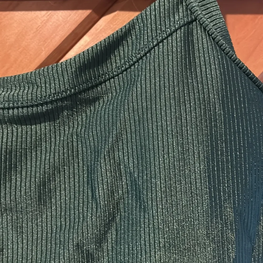 Aerie shine ribbed scoop neck dark green one piece swimsuit - Image 4