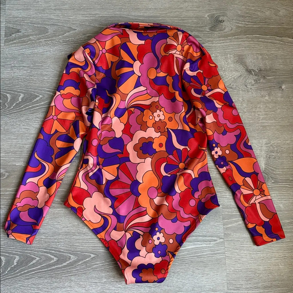 NEW hippie shake heroes Floral bodysuit Pink Size 6 - Image 2